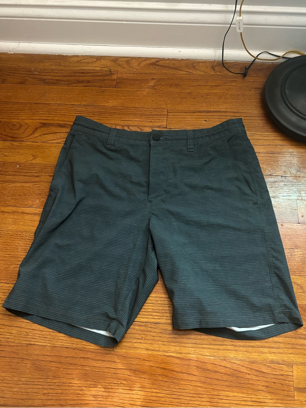 Outerknown Board Shorts Mens 31 Green Striped  Hybrid Stretch Swim Drawstring